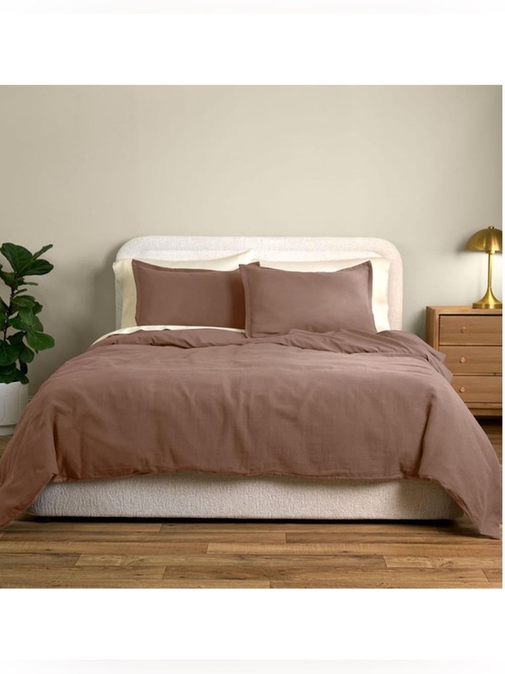 NEW Allswell Cotton Linen Duvet Cover Set, King/California King Taupe Brown